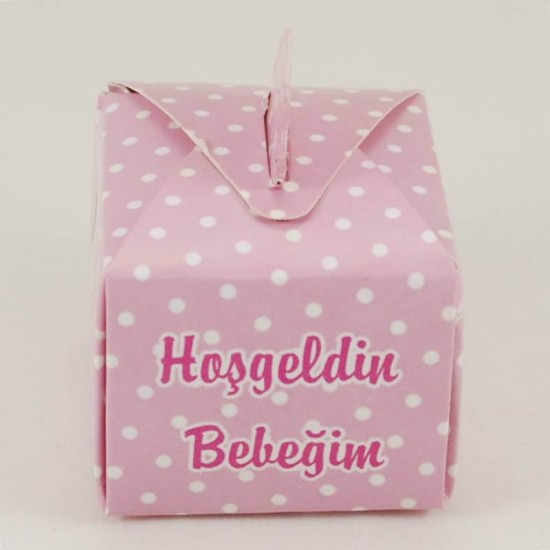 Hoşgeldin Bebeğim Pembe Kız Bebek Şekeri Lokumluk