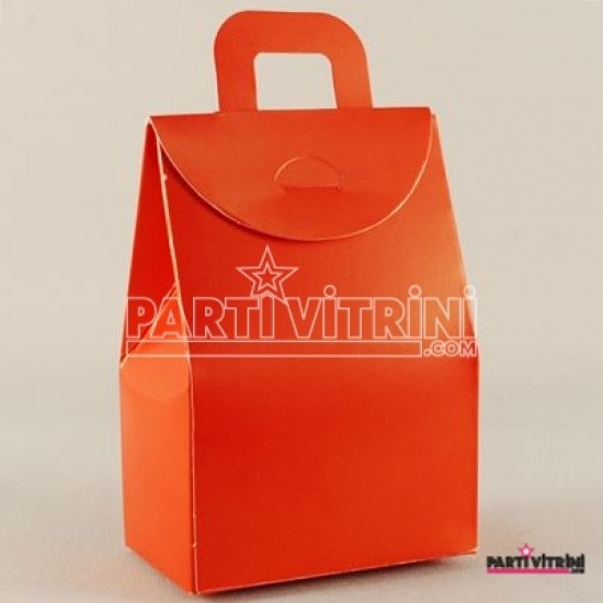 Kırmızı Renk Karton Çerez Ve Şekerlik 11x7x4.5 cm 10 Adet