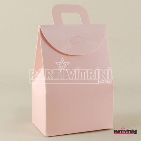 Pembe Renk Karton Çerez Ve Şekerlik 11x7x4.5 cm 10 Adet