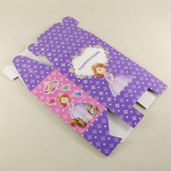 Prenses Sofia Parti Karton Çanta 17 Cm X 10 Cm