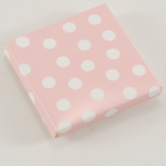 Pembe Puantiyeli Tekli Madlen Çikolata Kutusu