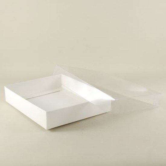 Beyaz Renk Asetat Kapaklı Kutu 15x13x3 Cm