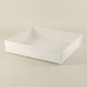 Beyaz Renk Asetat Kapaklı Kutu 15x13x3 Cm