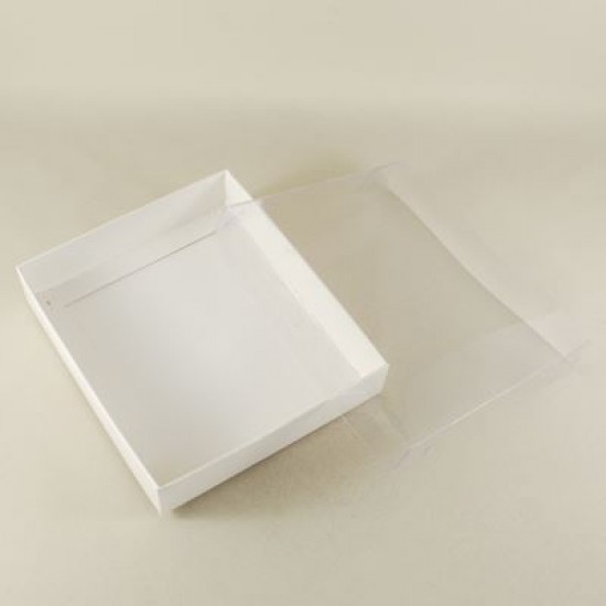 Beyaz Renk Asetat Kapaklı Kutu 15x13x3 Cm