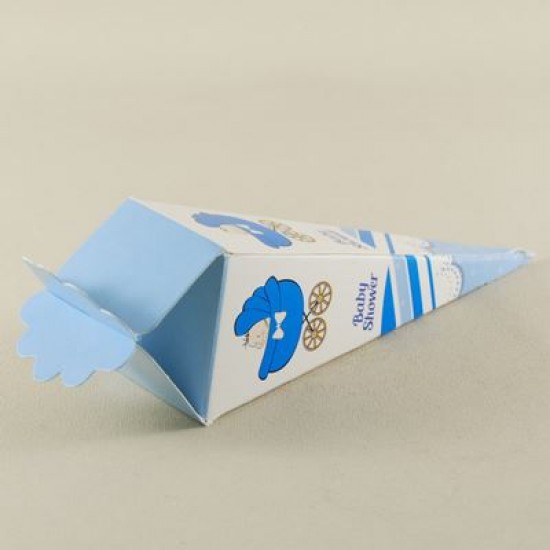 Erkek Bebek Mavi Baby Shower Şeker Külahı 12x4 cm 10 Adet