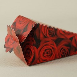 Gül Resimli Şeker Külahı 12.5 x4.5 cm 10 Adet