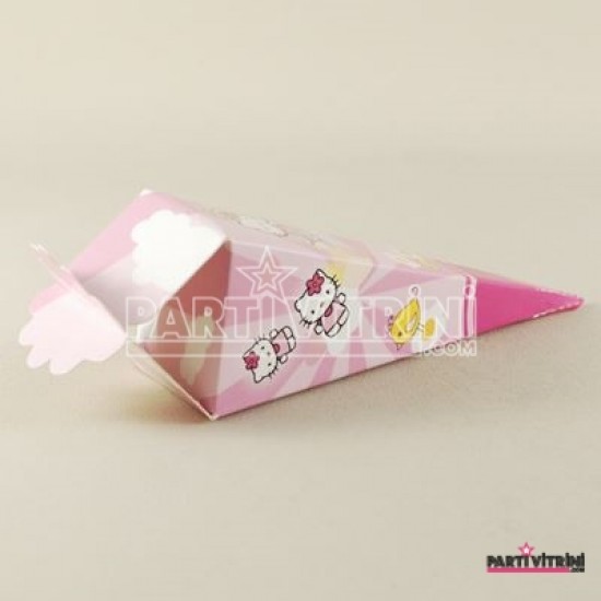 Hello Kitty Temalı Şeker Külahı 12x4 cm 10 Adet