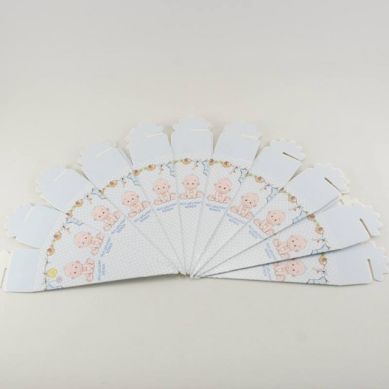 Hoşgeldin Bebek Mevlüt Külahı Mavi Erkek Bebek Resimli 12.5x4 cm 10 Adet