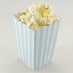 Mavi Çizgili Popcorn Kovası 8 Adet Parti Malzemeleri