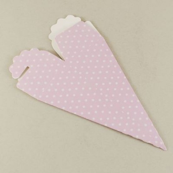 Mevlüt Külahı Düz Pembe Puantiyeli 12.5x4.5 cm 10 Adet