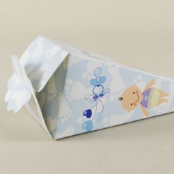 Mevlüt Külahı Mavi Erkek Bebek Ve Emzik Resimli 12.5x4.5 cm 10 Adet