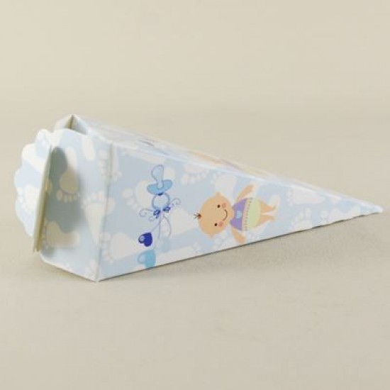 Mevlüt Külahı Mavi Erkek Bebek Ve Emzik Resimli 12.5x4.5 cm 10 Adet