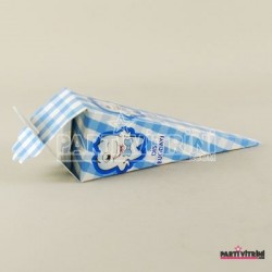 Mevlüt Külahı Mavi Pötikareli Diş Resimli 12x4 cm 10 Adet