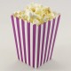 Mor Çizgili Popcorn Kovası 8 Adet Parti Malzemeleri