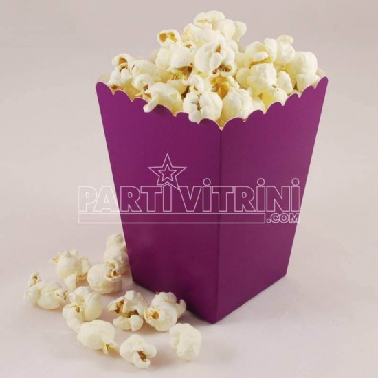 Mor Popcorn Kovası 8 Adet Parti Malzemeleri