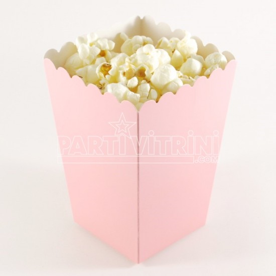 Pembe Popcorn Kovası 8 Adet Parti Malzemeleri