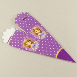 Prenses Sofia Temalı Şeker Külahı 12x4 cm 10 Adet