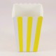 Sarı Çizgili Popcorn Kovası 8 Adet Parti Malzemeleri