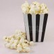 Siyah Çizgili Popcorn Kovası 8 Adet Parti Malzemeleri