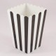 Siyah Çizgili Popcorn Kovası 8 Adet Parti Malzemeleri