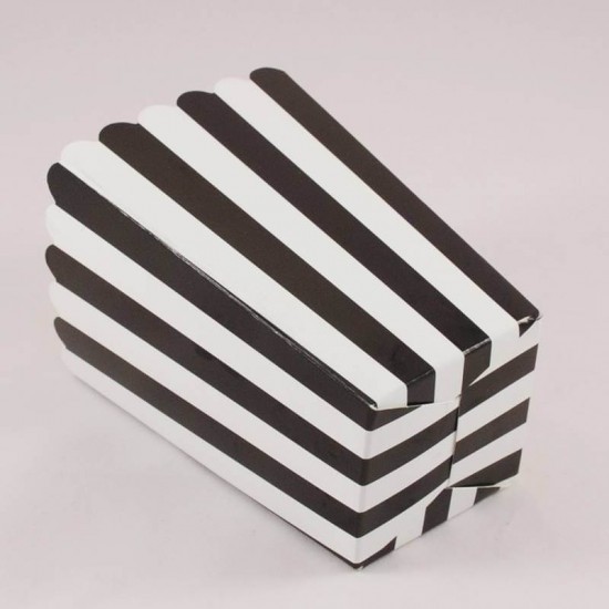 Siyah Çizgili Popcorn Kovası 8 Adet Parti Malzemeleri