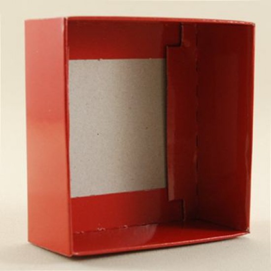 Kırmızı Renk Asetat Kapaklı Karton Kutu 8x8x3 Cm