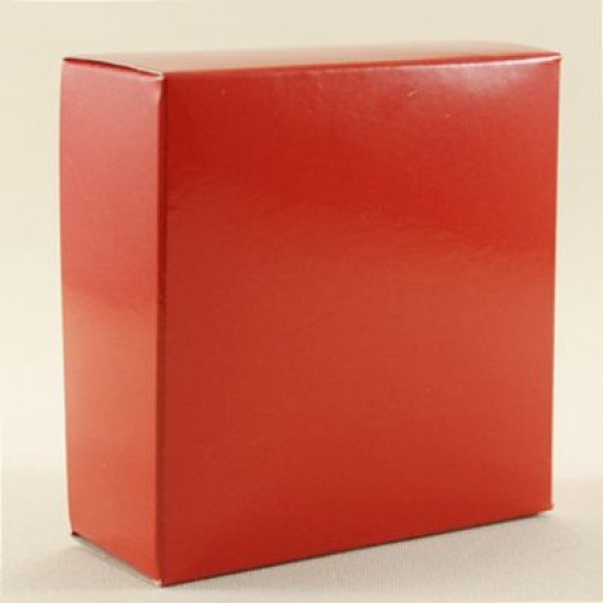 Kırmızı Renk Asetat Kapaklı Karton Kutu 8x8x3 Cm