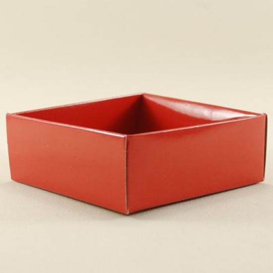 Kırmızı Renk Asetat Kapaklı Karton Kutu 8x8x3 Cm