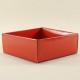 Kırmızı Renk Asetat Kapaklı Karton Kutu 8x8x3 Cm