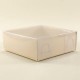 Krem Rengi Asetat Kapaklı Karton Kutu 8x8x3 Cm