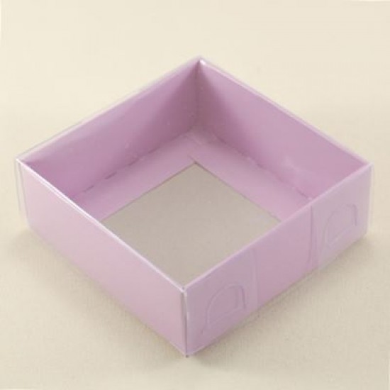 Lila Renk Asetat Kapaklı Karton Kutu 8x8x3 Cm