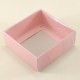 Pembe Renk Asetat Kapaklı Karton Kutu 8x8x3 Cm