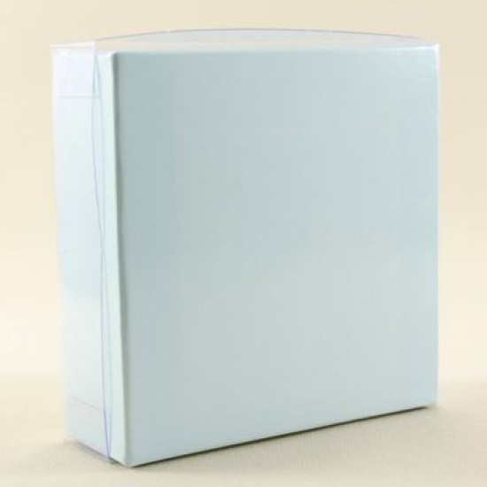 Bebek Mavi Renk Asetat Kapaklı Kutu 9x9x3 Cm