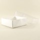 Beyaz Renk Asetat Kapaklı Kutu 8x8x3 Cm 10 adet