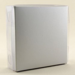 Gri Renk Asetat Kapaklı Kutu 9x9x3 Cm