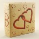 Kraft (Doğal) İçiçe Kalpli Asetat Kapaklı Kutu 8x8x3 Cm