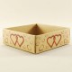 Kraft (Doğal) İçiçe Kalpli Asetat Kapaklı Kutu 8x8x3 Cm