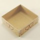 Kraft (Doğal) İçiçe Kalpli Asetat Kapaklı Kutu 8x8x3 Cm