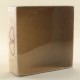 Kraft (Doğal) İçiçe Kalpli Asetat Kapaklı Kutu 8x8x3 Cm