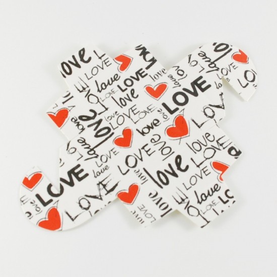 Love Popart Desenli Karton Lokum Kutusu 4x3x2.5 Cm
