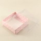 Pembe Üzerine Kalp Puantiyeli Asetat Kapaklı Kutu 8x8x3 Cm