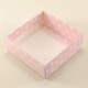 Pembe Üzerine Kalp Puantiyeli Asetat Kapaklı Kutu 8x8x3 Cm