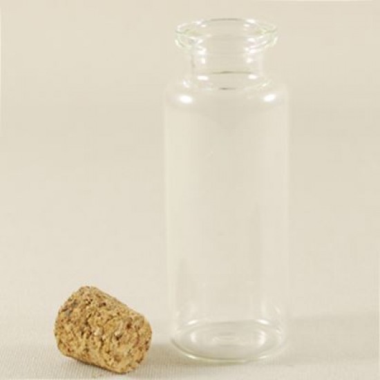 Mantar Tıpalı Cam Sunum Şişesi  1.5 cm x 5 cm (20 cc)