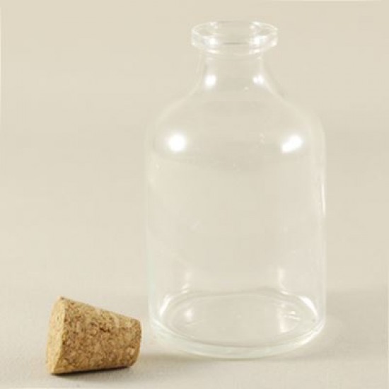 Mantar Tıpalı Cam Sunum Şişesi  4 cm x 7 cm (50 cc)