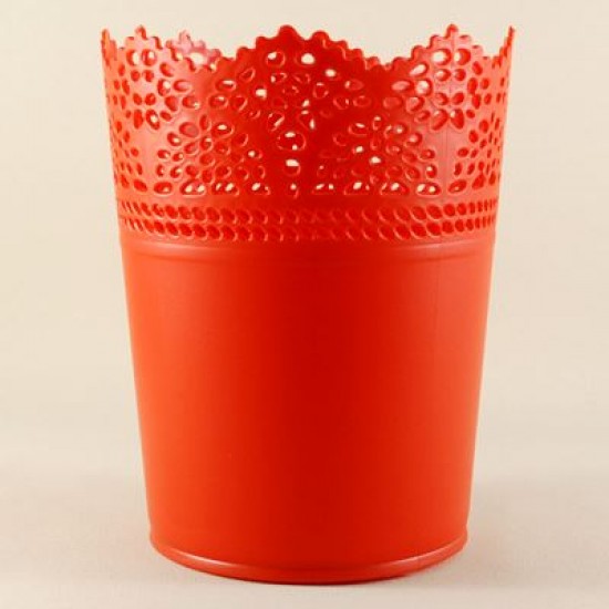 Kırmızı Yuvarlak Plastik Sunum Kovası