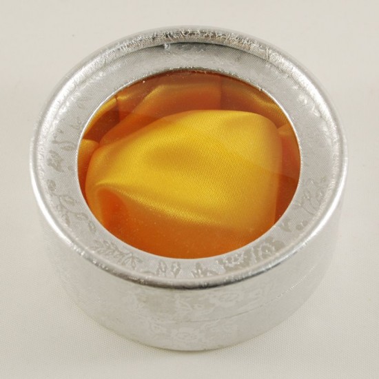 Asetat Pencere Kapaklı Gümüş Renk Yuvarlak Kutu 8 cm