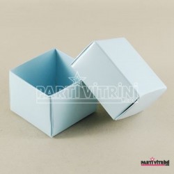 Bebek Mavi Kare Kapaklı Kutu