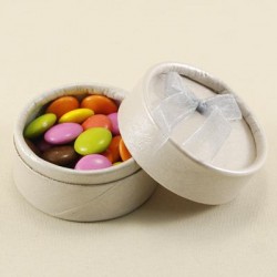 Gri Yuvarlak Şeker Ve Yüzük Kutusu 5.5x3.5 cm