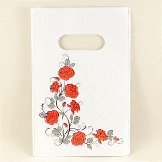 Gül Figürlü El Geçirmeli Sedef Poşet 13X19.5 Cm 100 Adet