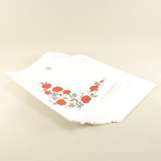 Gül Figürlü El Geçirmeli Sedef Poşet 13X19.5 Cm 100 Adet